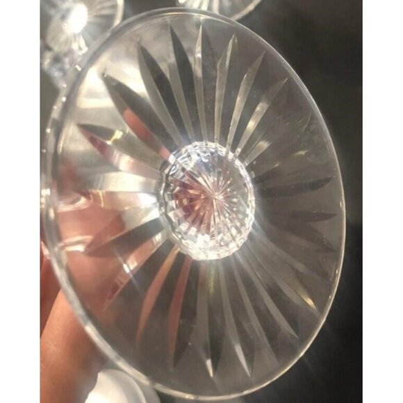 6 ST LOUIS TRIANON AMETHYST PURPLE SIGNED HOCK WINE 7 1/8" TALL CUT CROSS HATCH - Picture 8 of 11